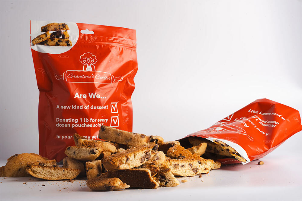 Two bags of Grandma's Goodies cookies.